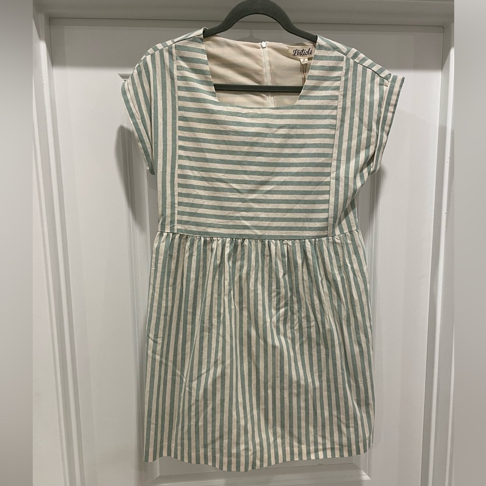 Striped Green and White Dress